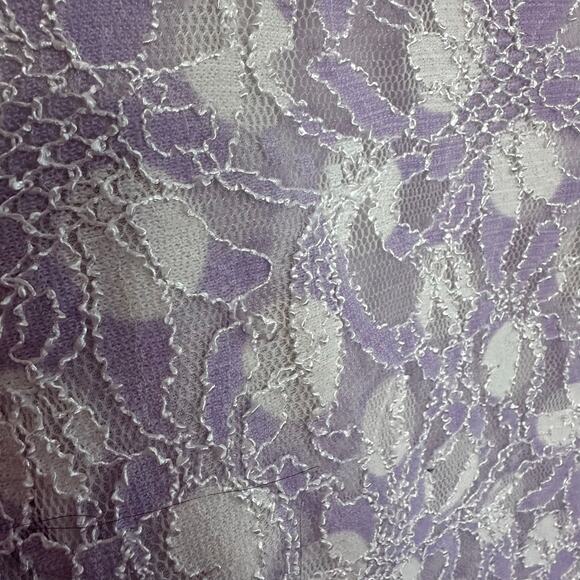 Susan Graver lavender floral print stretch lace peplum back top plus size 2X - Picture 5 of 8